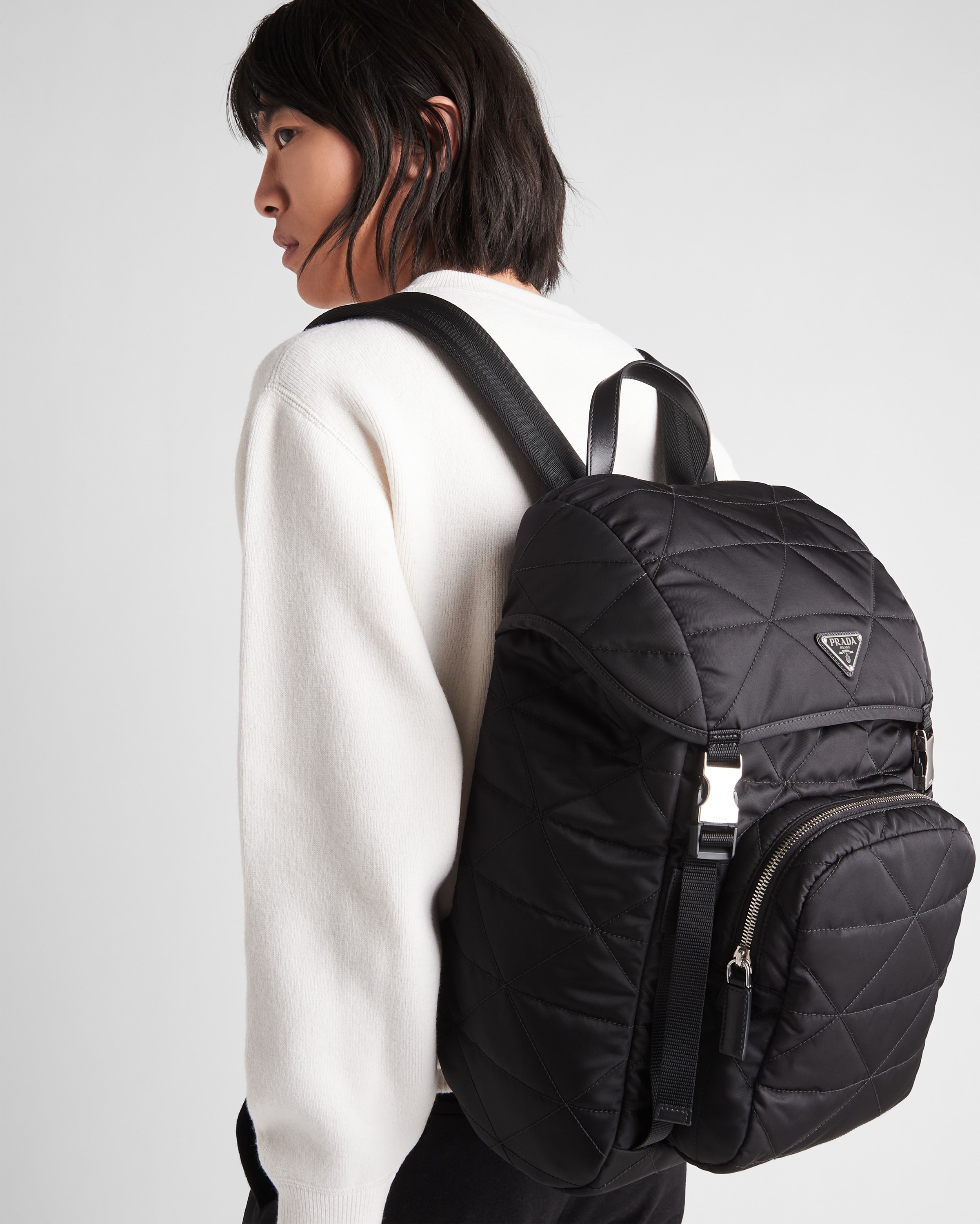 Re-Nylon backpack with topstitching - 7