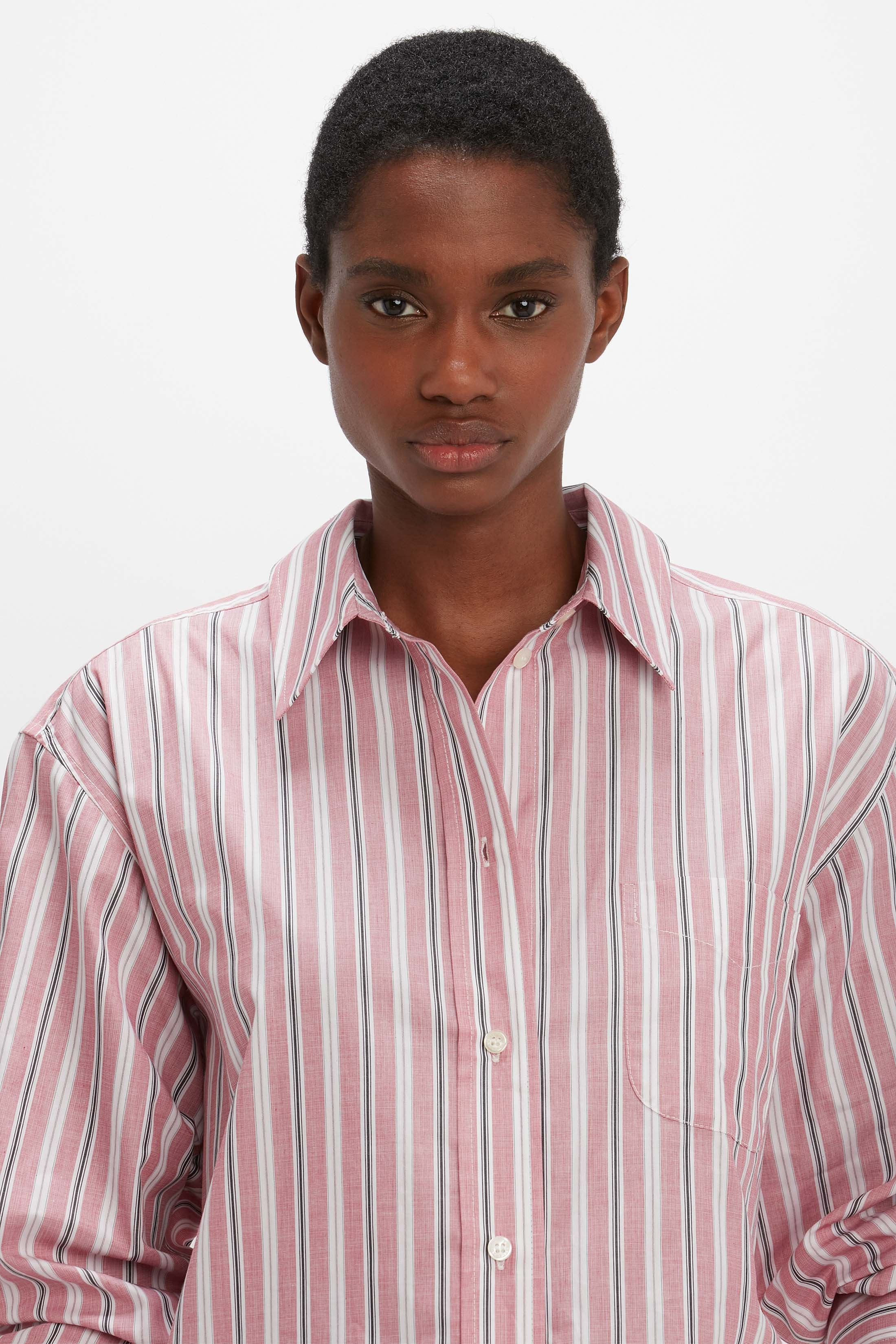 Oversized Shirt in Pink Stripe - 5