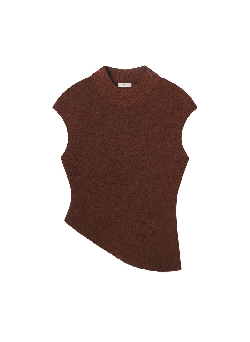Edith Metallic Knit Asymmetric Top 1
