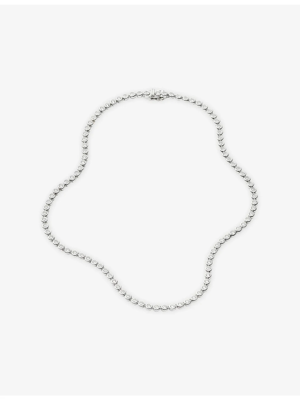 Tennis Round Silver Plated Brass And Cubic Zirconia Necklace - 1