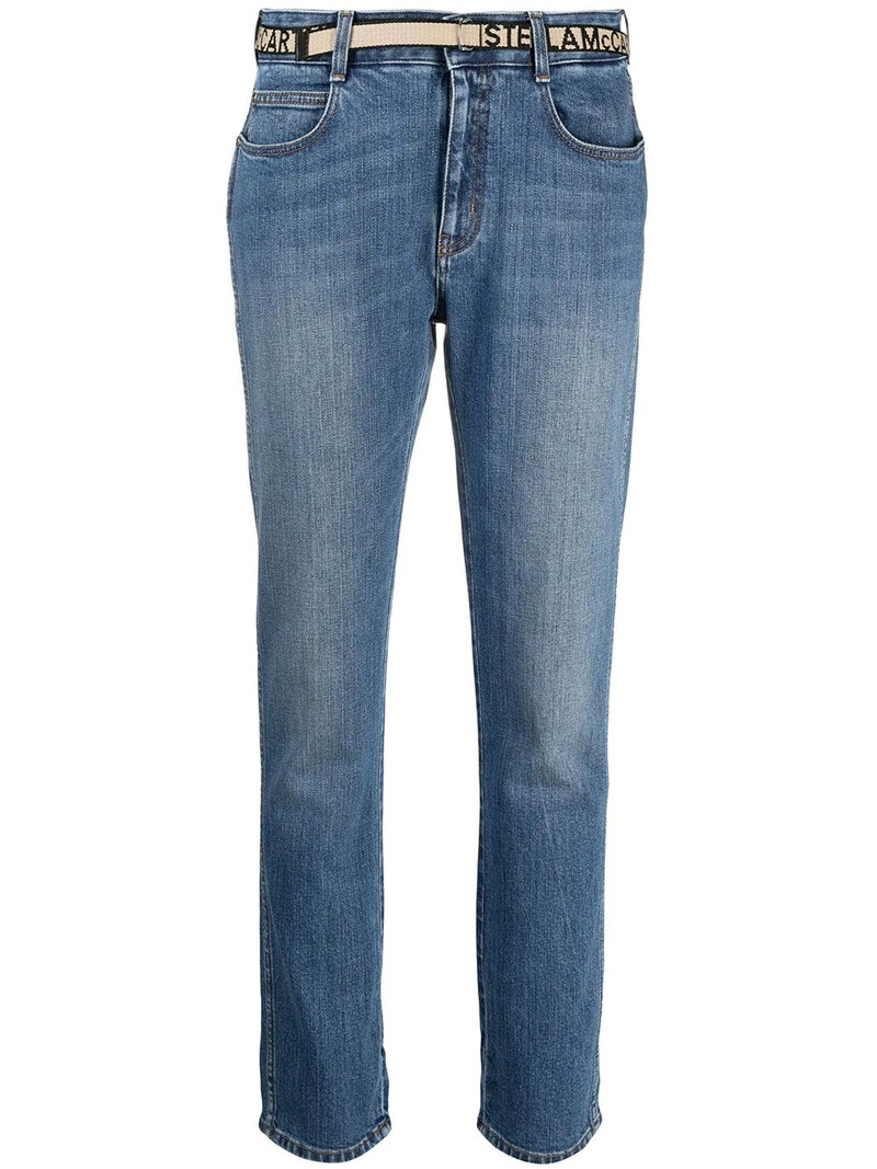 logo-tape slim-fit jeans 1