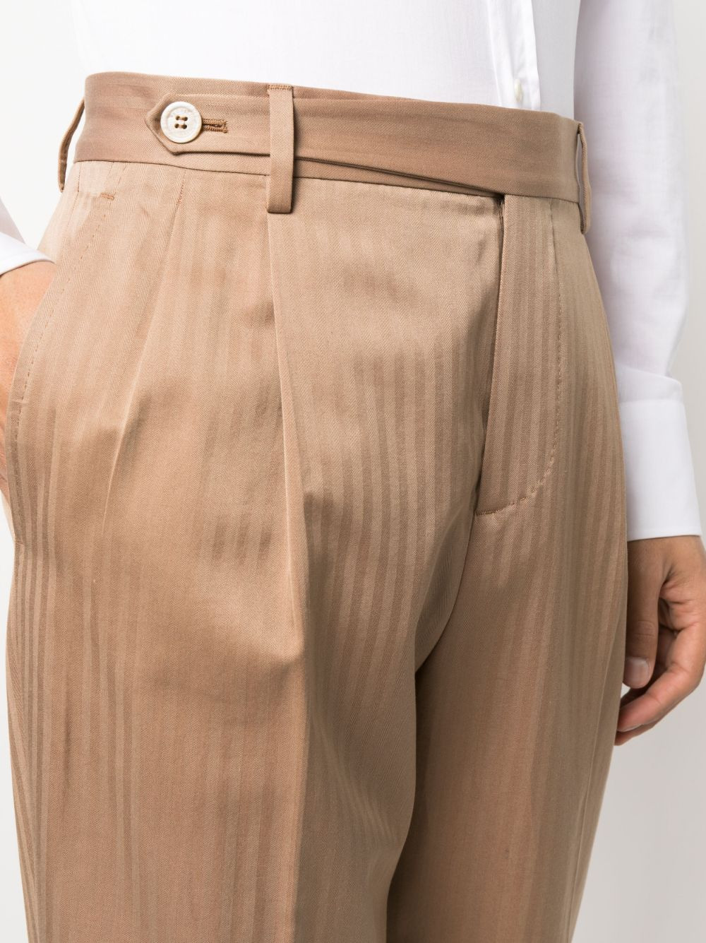 stripe-pattern tailored trousers - 5