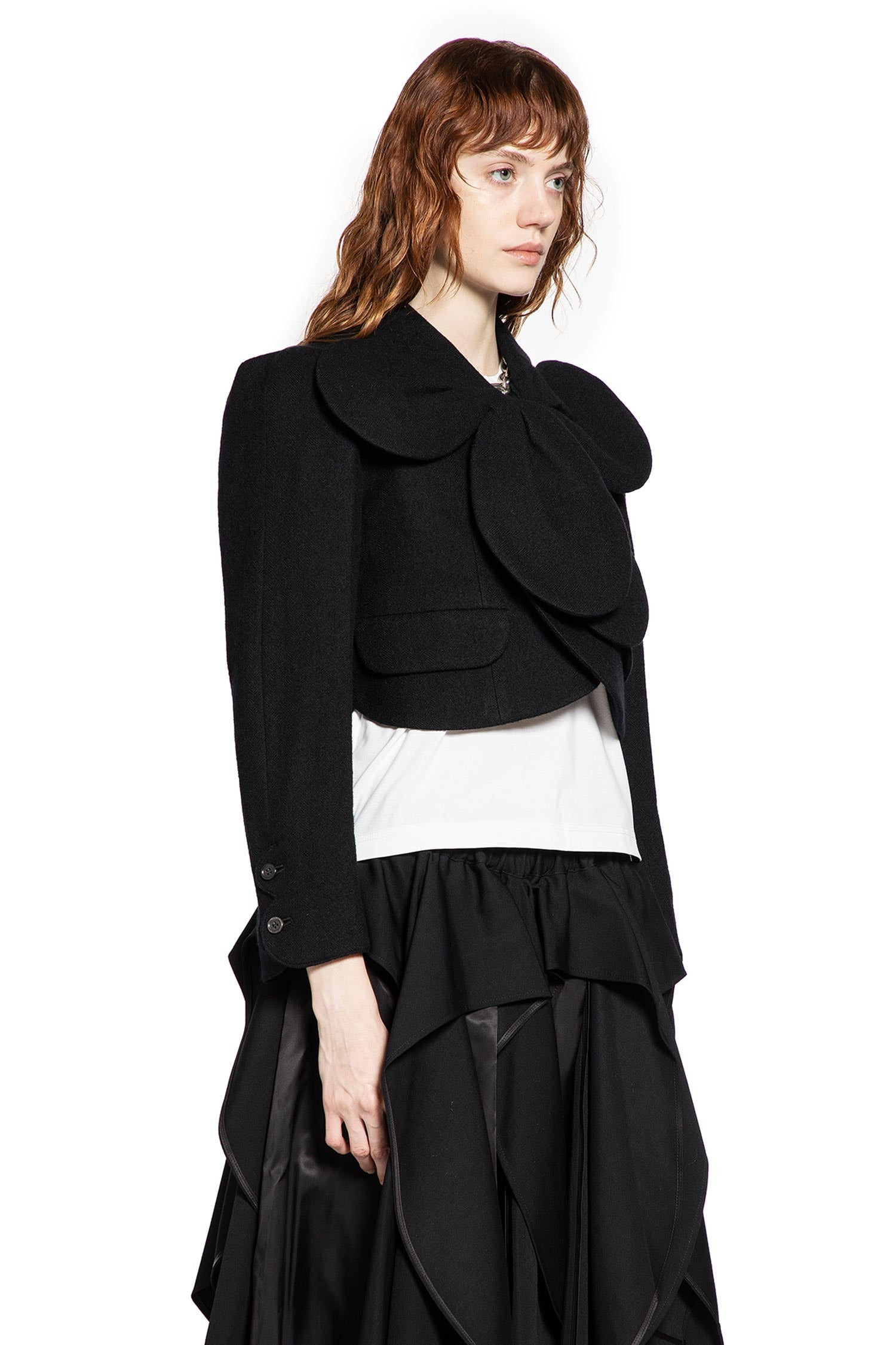 Cropped Petal Wool Jacket - 2