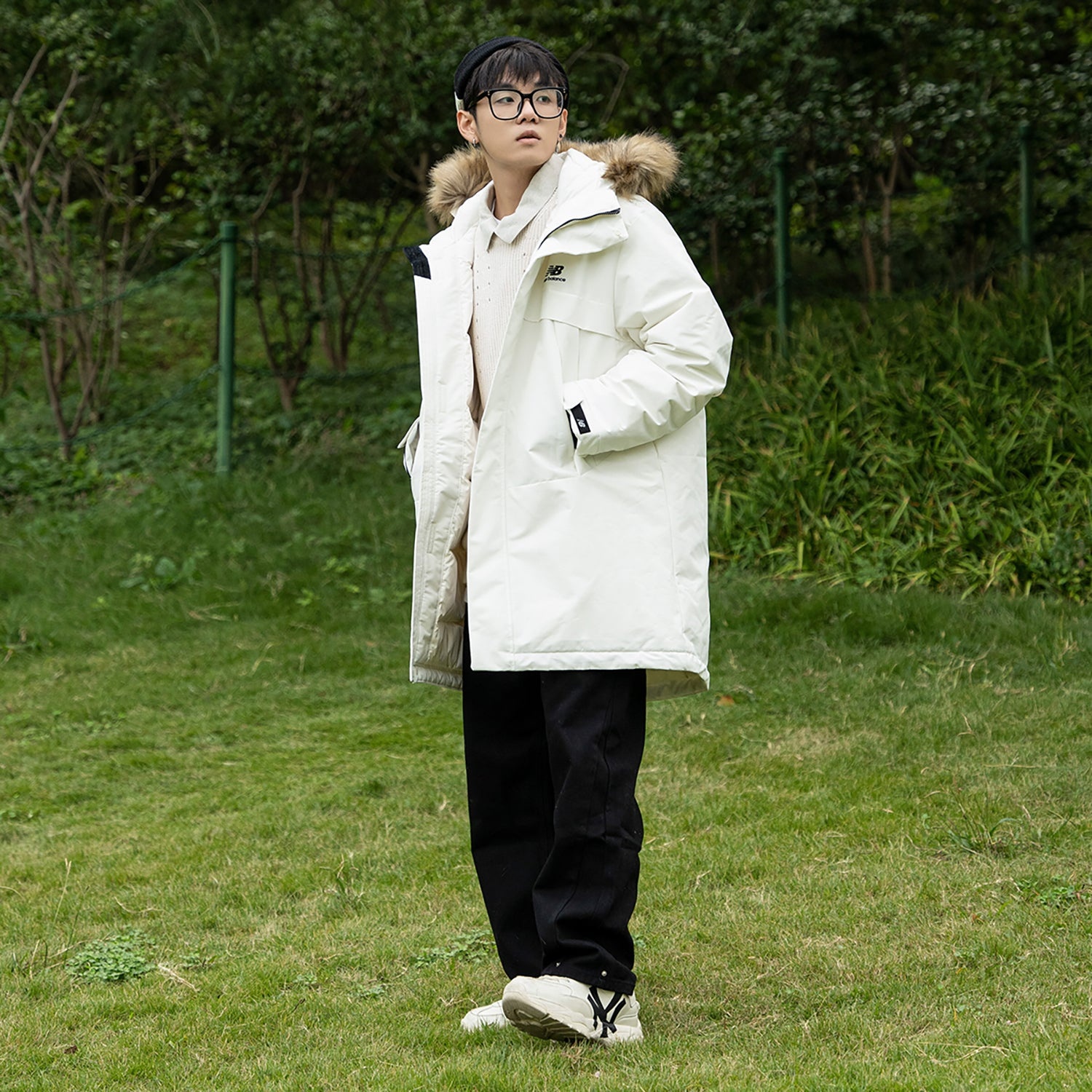 New Balance Long Puff Down Jacket 'White' 5PC44303-IV - 6