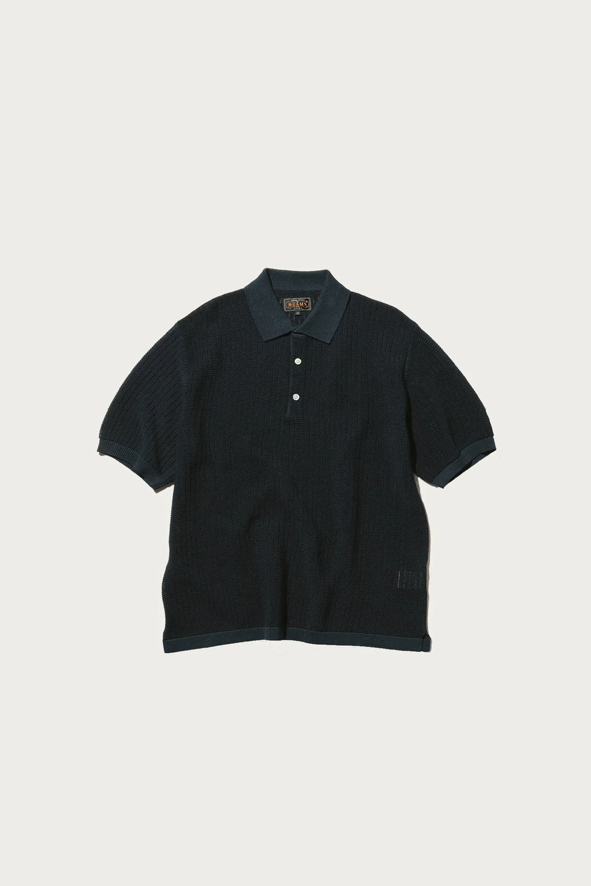 Knit Polo "WASHI" 2 Tone - Navy - 1