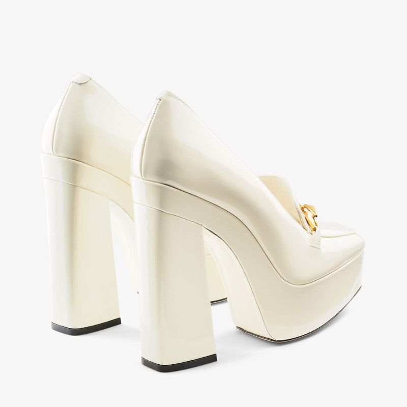 다이아몬드 틸다 140
Latte Soft 특허 가죽 Loafers with Chain Embellishment 6
