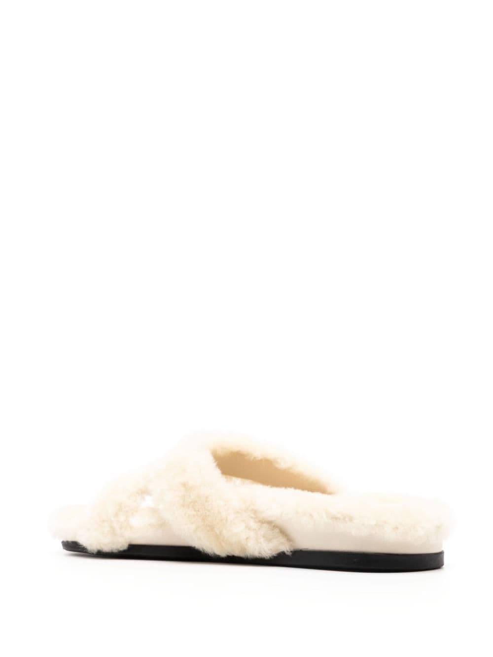 shearling open toe mules - 3
