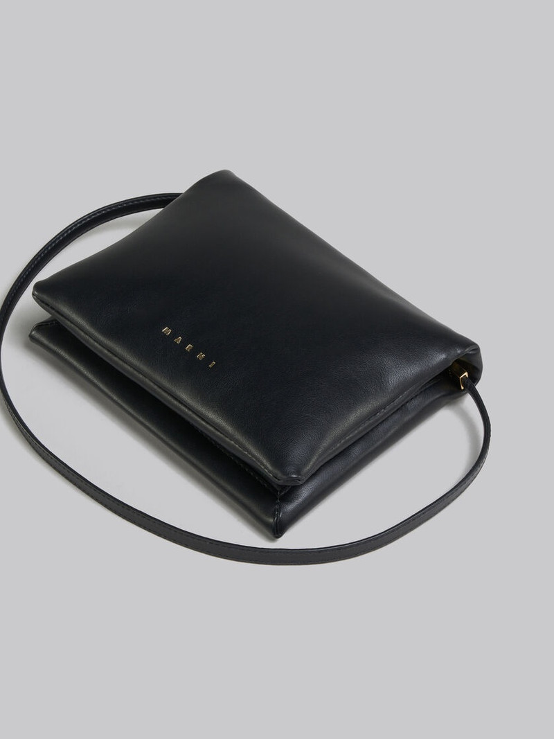 BLACK LEATHER PRISMA POUCH 5