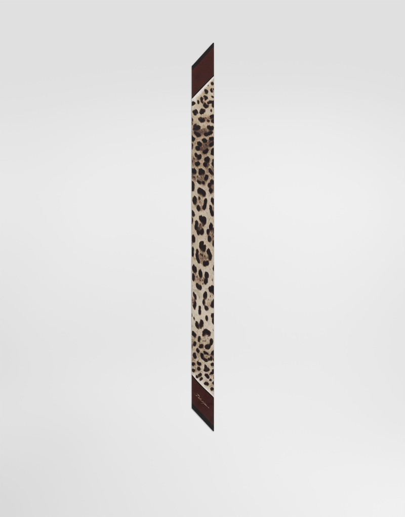 Leo-print silk twill bandeau 1