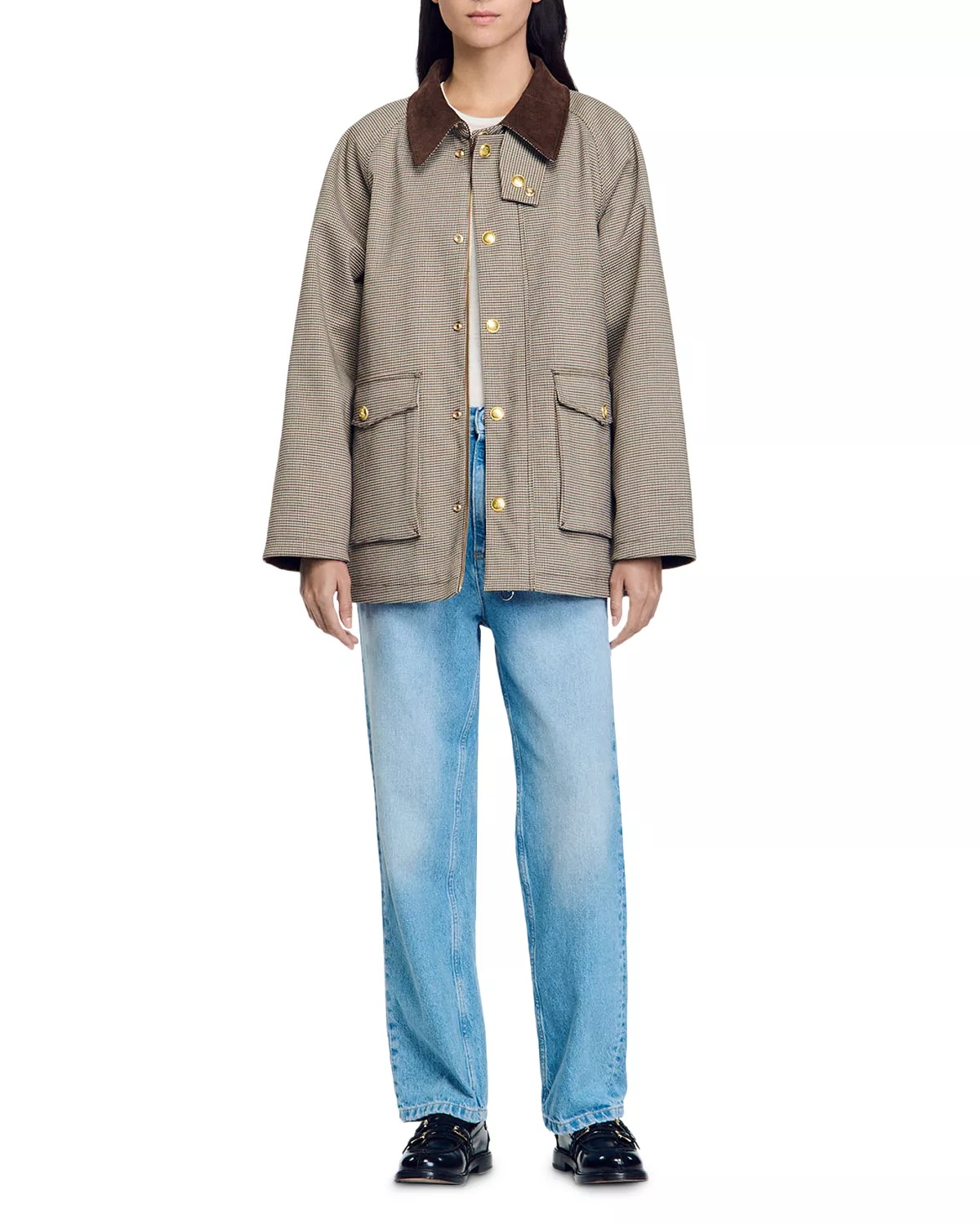 Sandro Bastille Mock Neck Coat | bloomingdales | REVERSIBLE