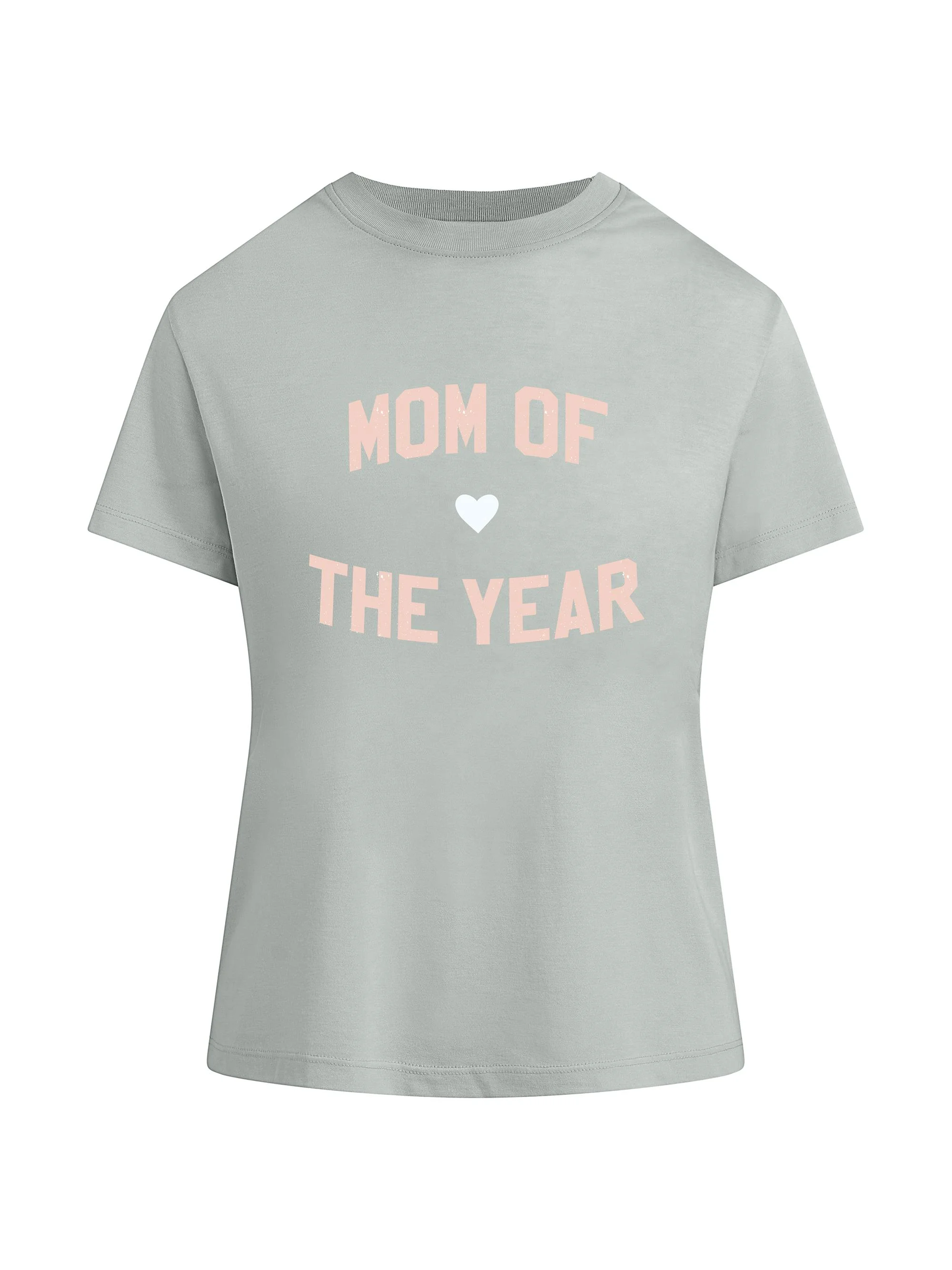 Women's Graphic Printed T-Shirt - Light Sage Pale Pink - 1