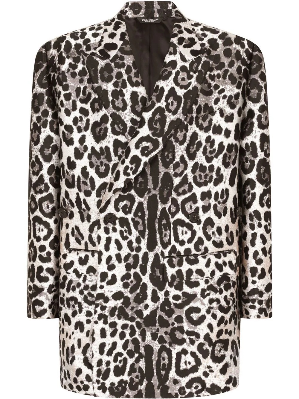 leopard-print boxy blazer - 1