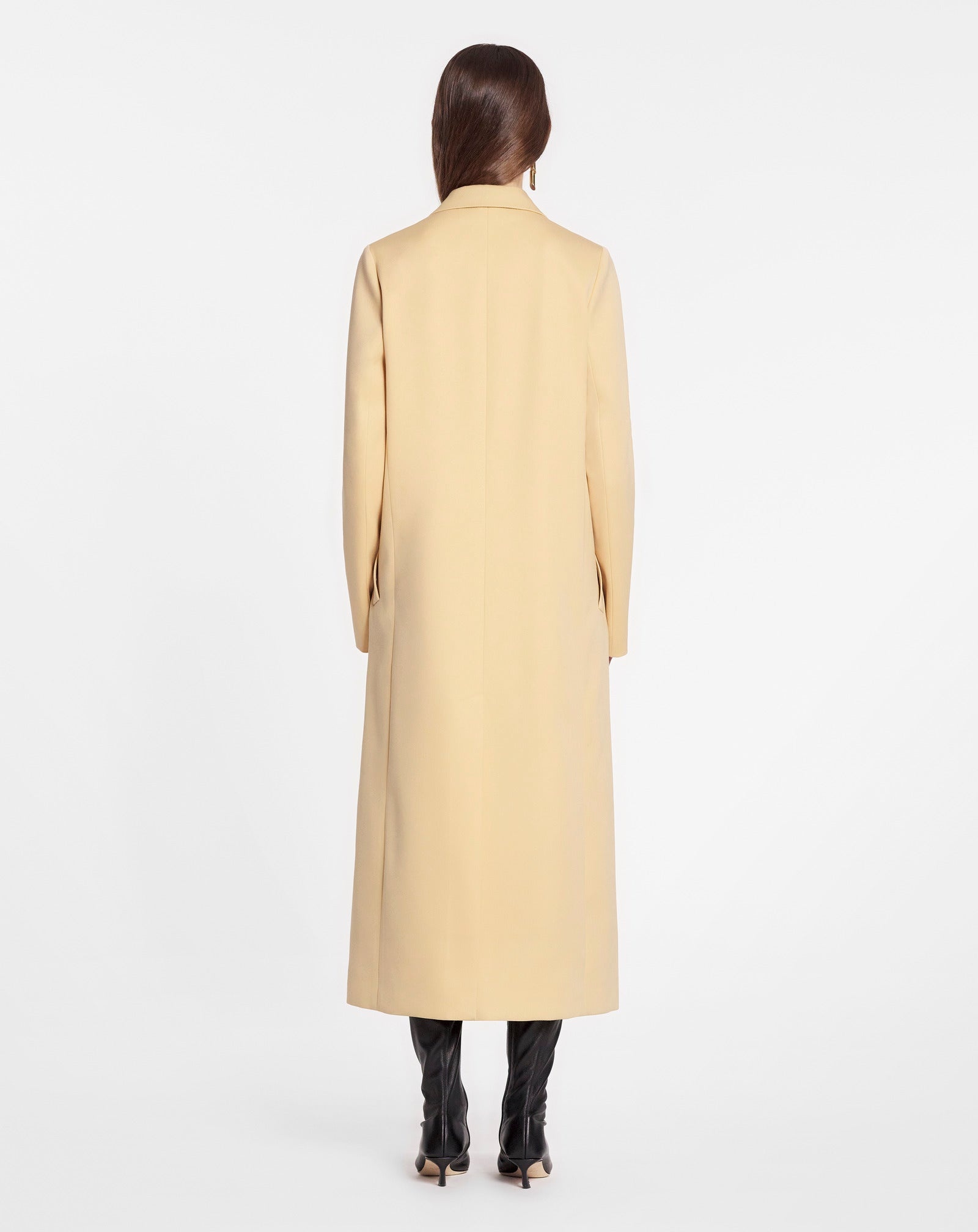 SINGLE-BREASTED TAILORED LONG COAT IN WOOL - 4