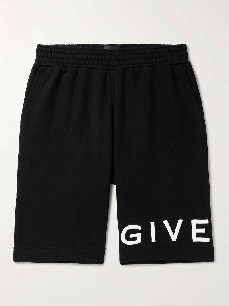 Wide-Leg Logo-Embroidered Cotton-Jersey Shorts - 1
