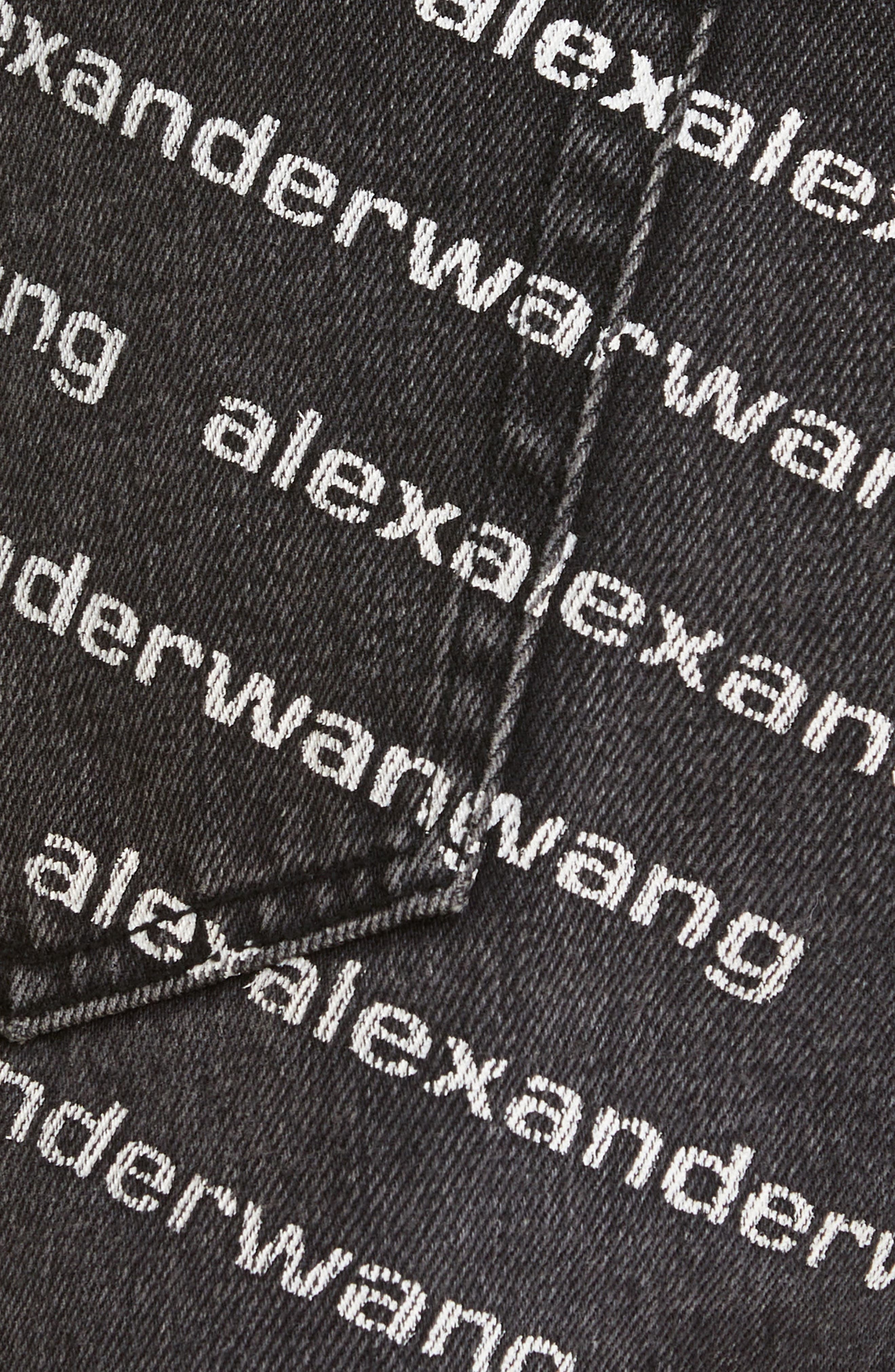 Alexander Wang Bite Logo High Waist Destroyed Hem Cotton Denim Shorts in Grey Aged/white at Nordstro - 7