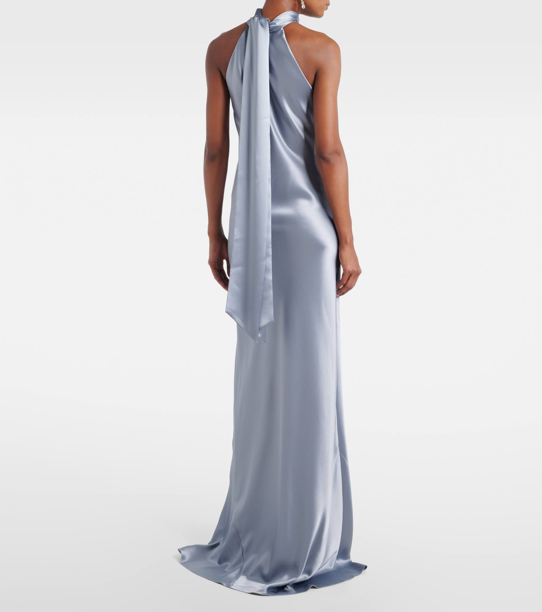 Sienna halterneck satin gown - 3