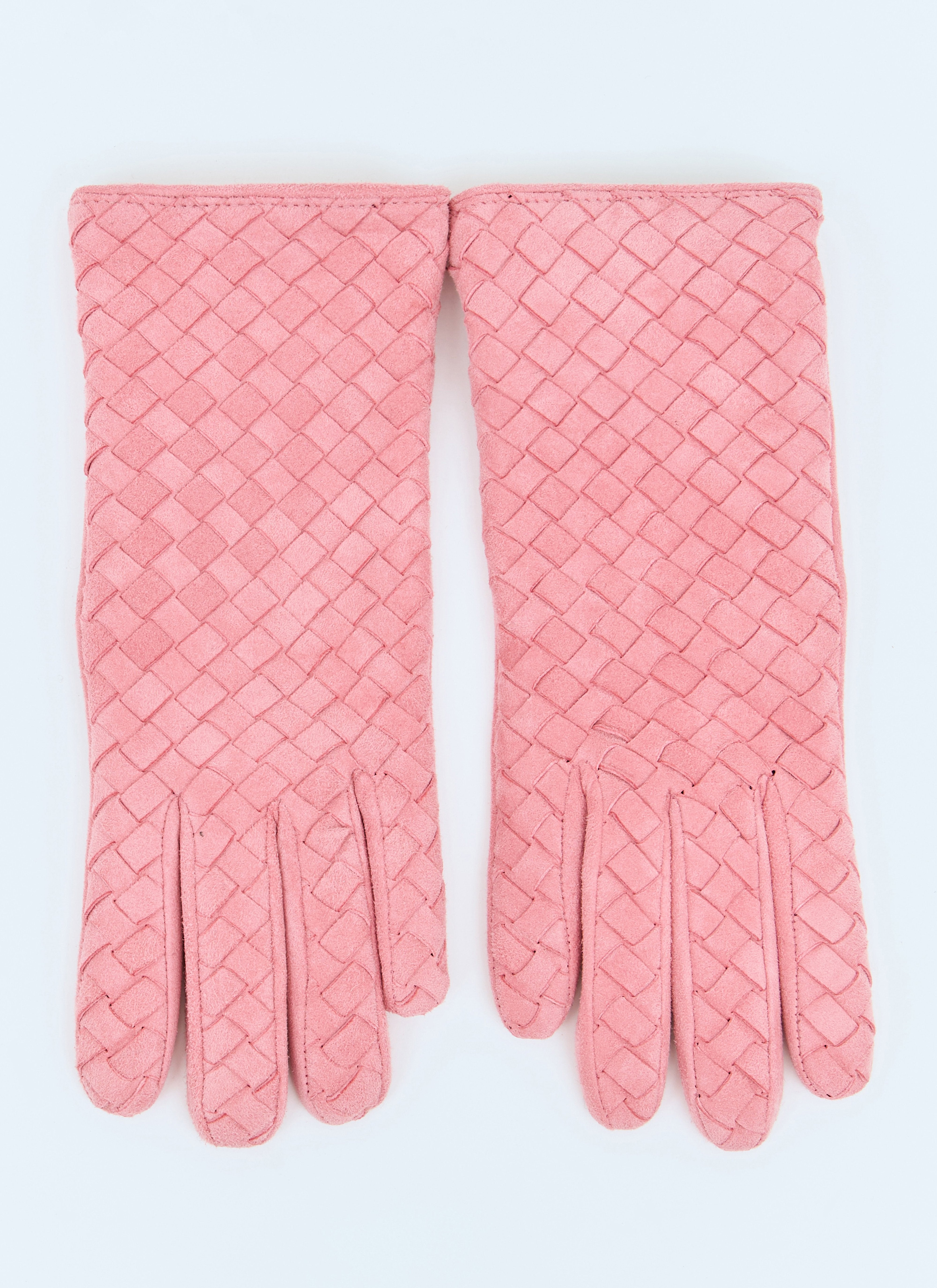 Bottega Veneta Women Suede Intrecciato Gloves - 5
