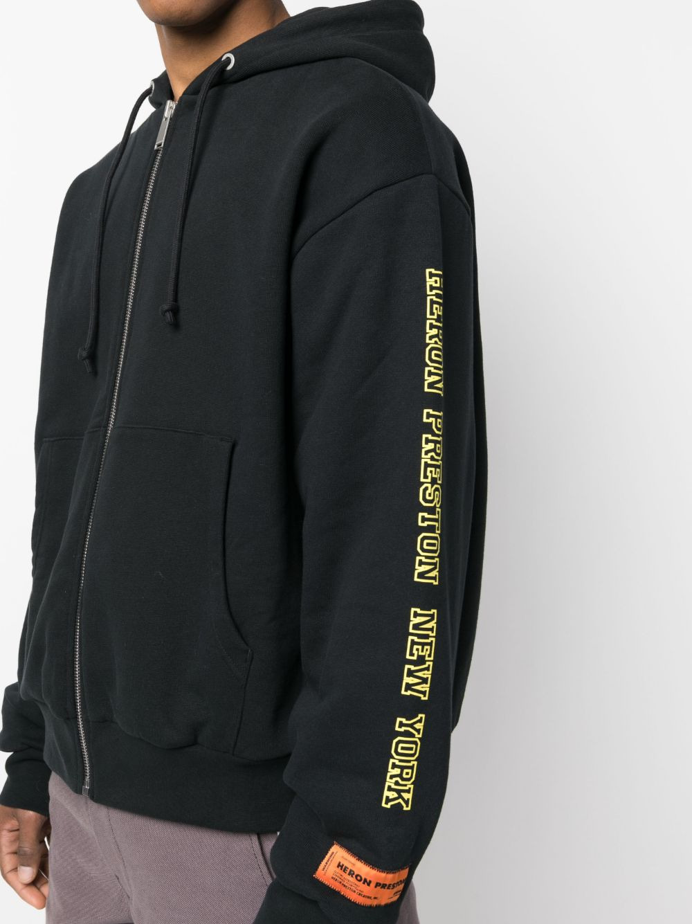 zip-up logo-print hoodie - 5