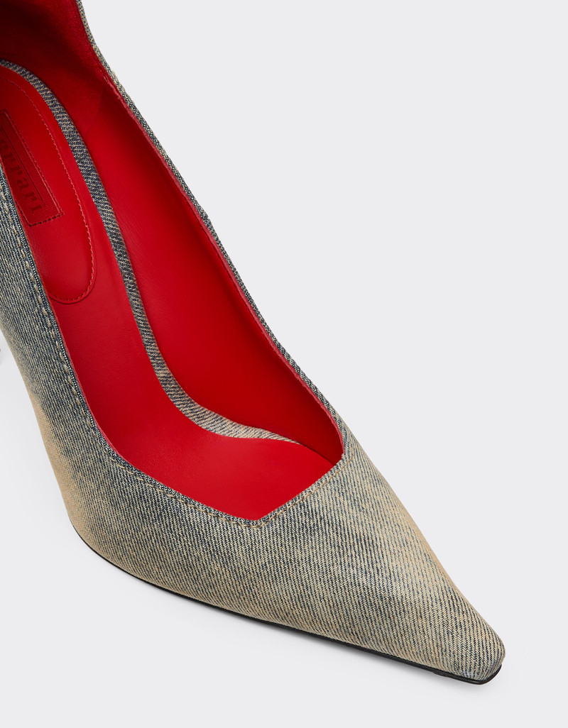 Stone-washed denim pumps 6