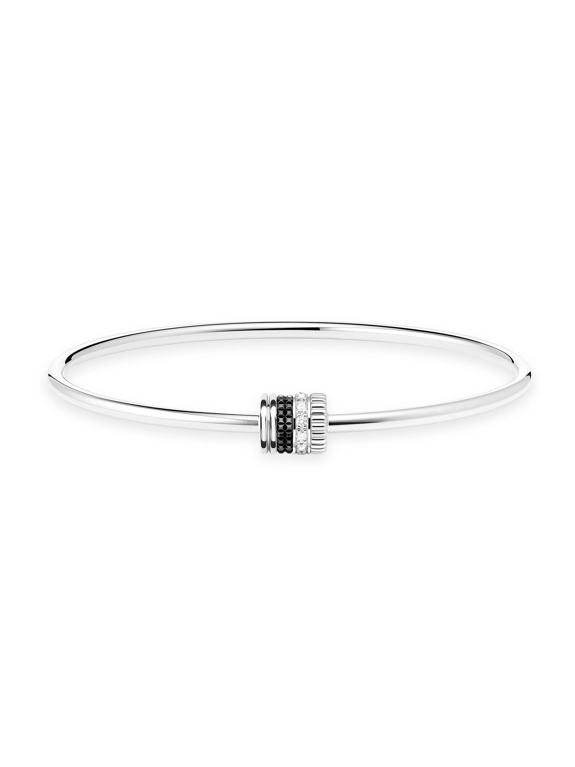 Women's Unisex Quatre Black Edition 18K White Gold & 0.13 TCW Diamond & PVD Bangle Bracelet - White - 1