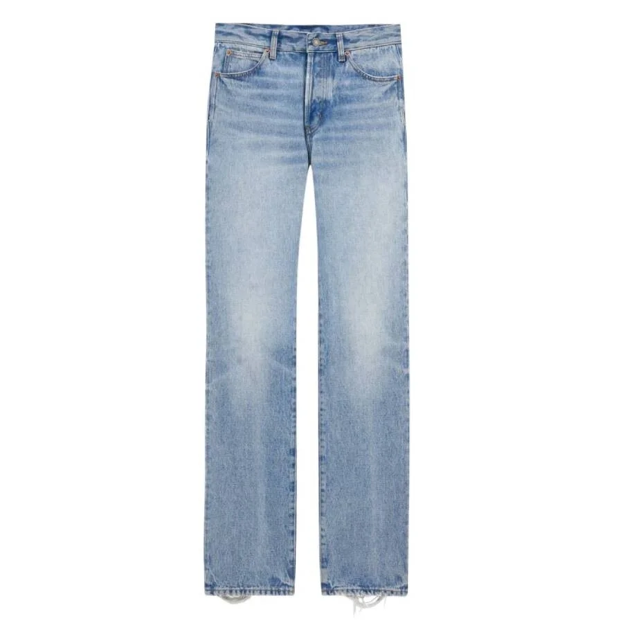 Saint Laurent Sicily Blue Denim Nico Low-Rise Jeans - 1
