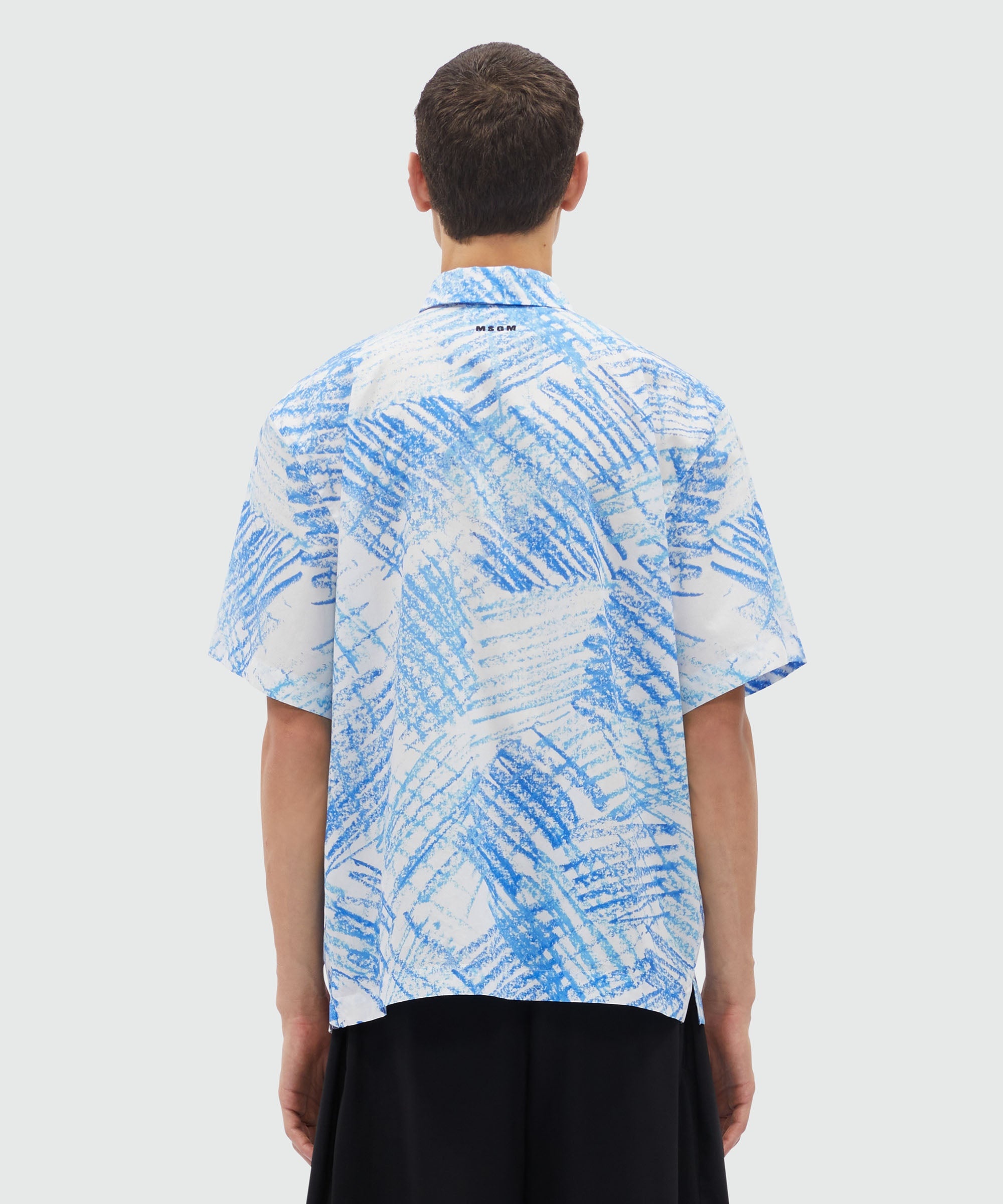 Poplin shirt with MSGM "Two sailors" graphics - 3