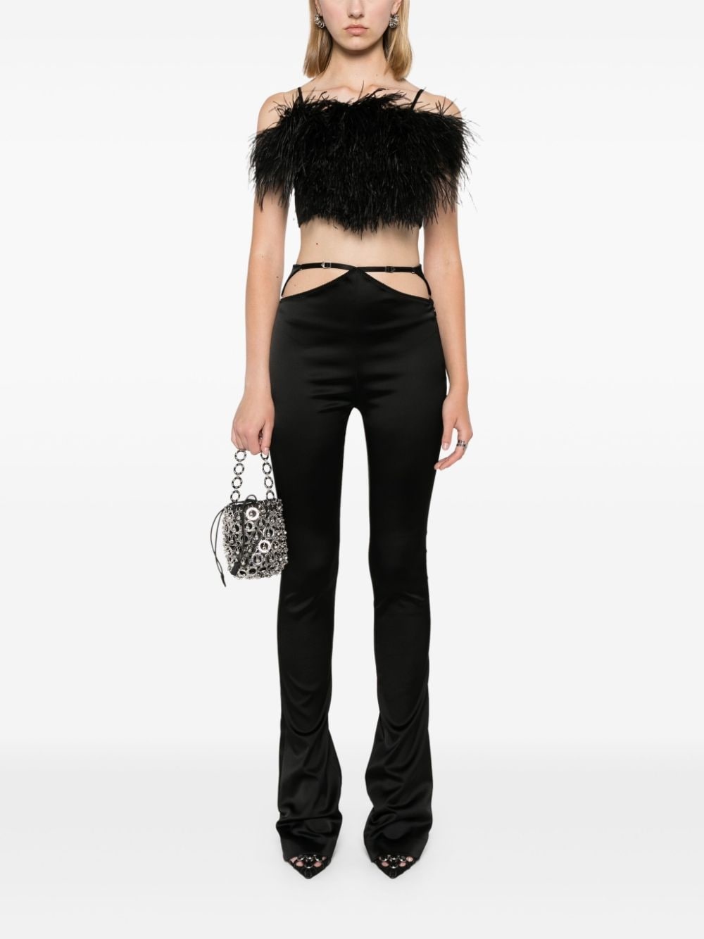cut-out flared trousers - 2