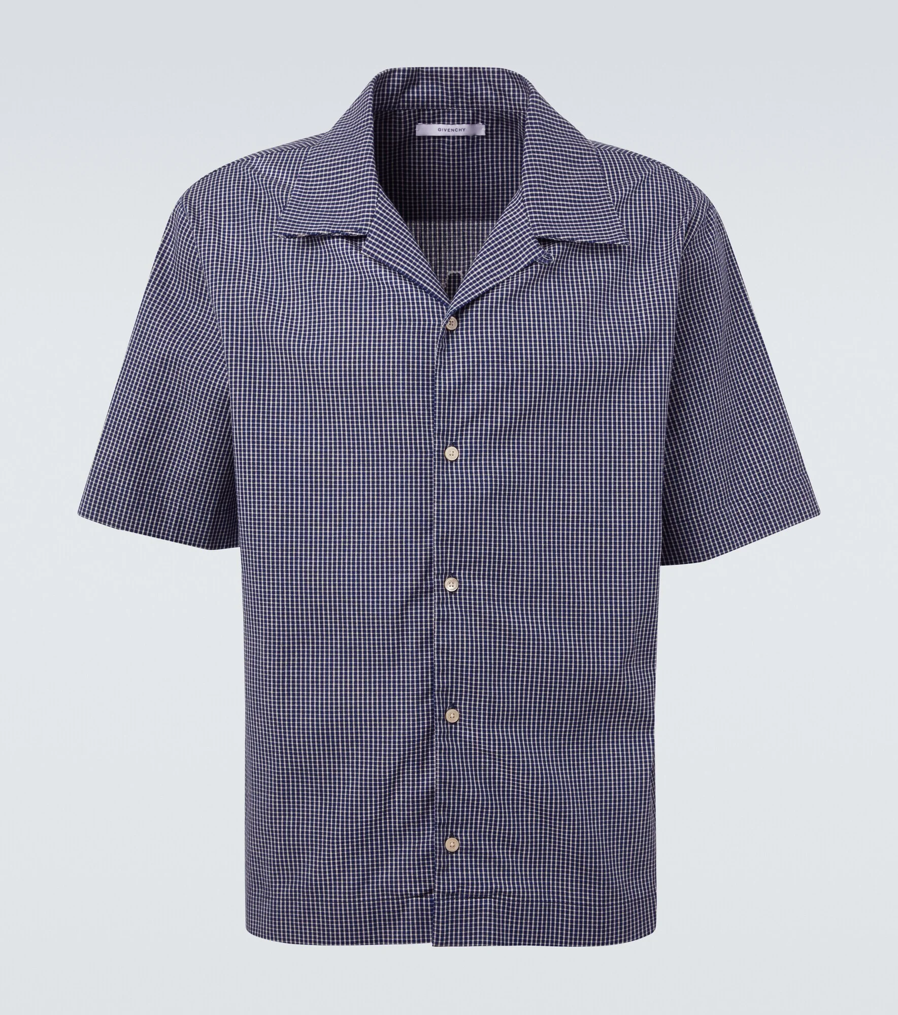 Checked cotton bowling shirt - 1