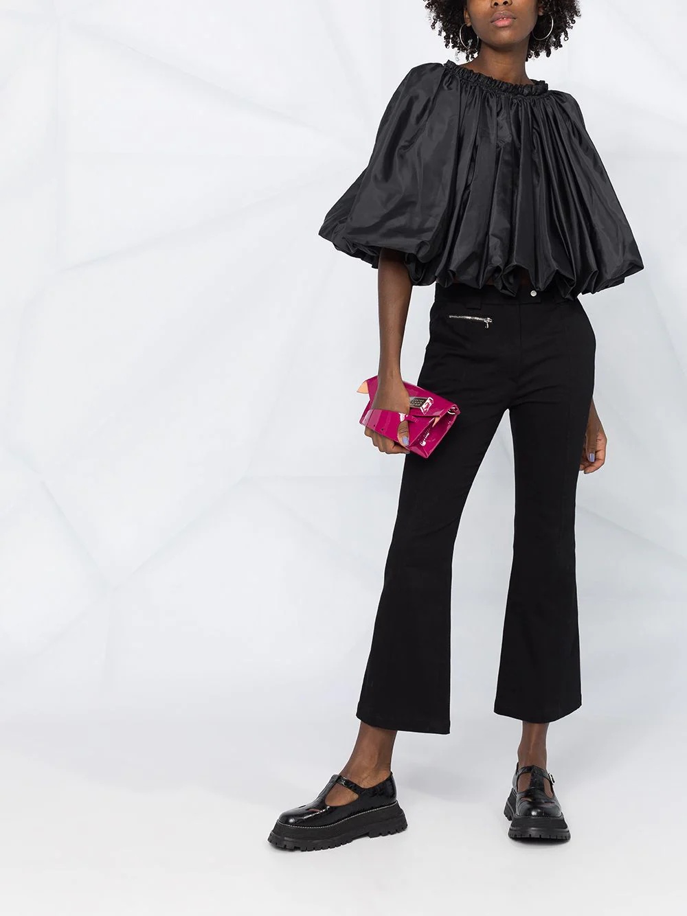 draped balloon blouse  - 2