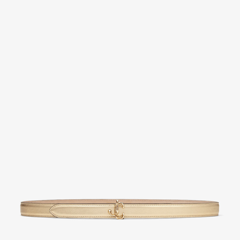 Mini Felisa Gold Metallic Nappa Belt with JC Emblem - 1