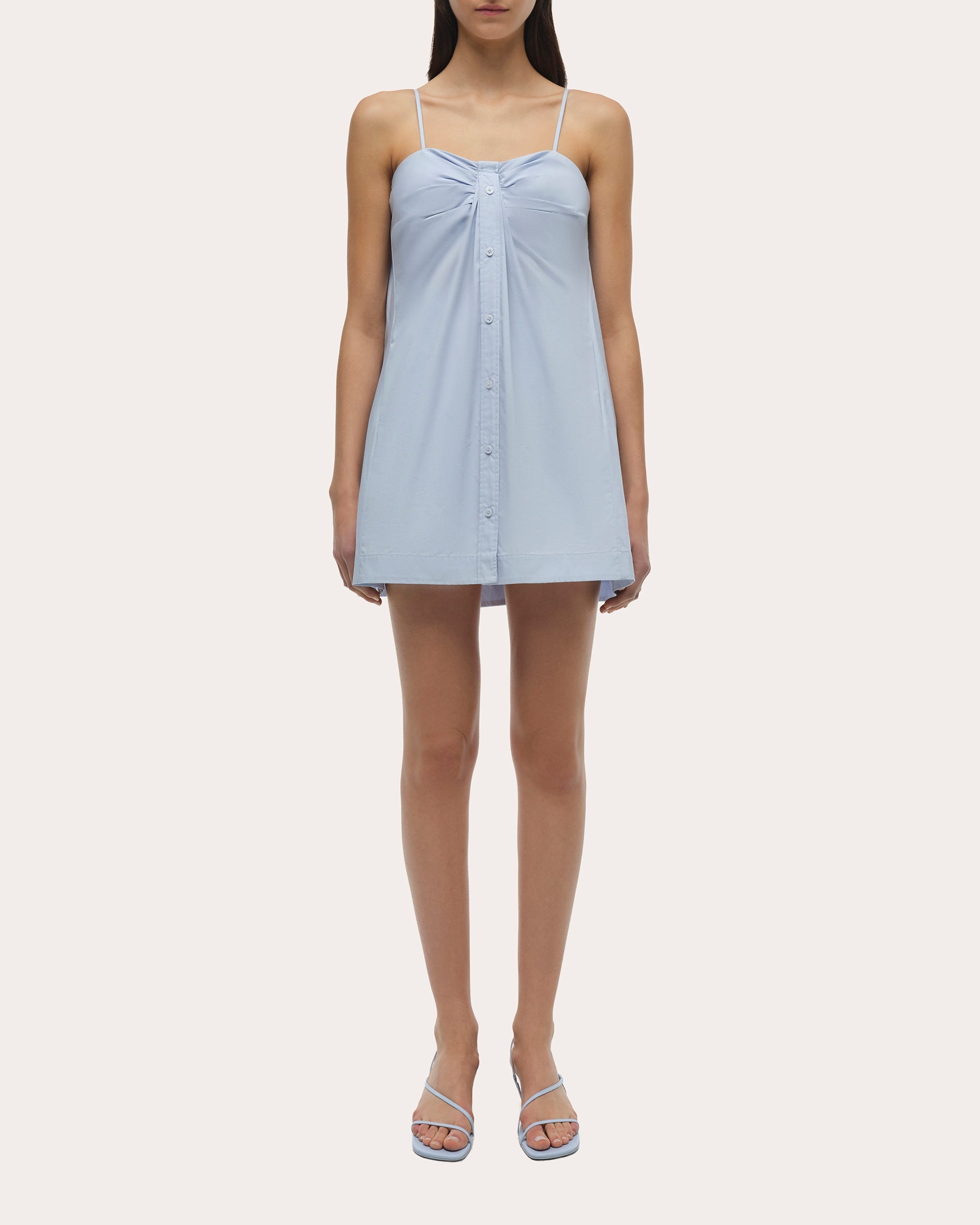 Kendall Poplin Twisted Button-Front Mini Dress - 5