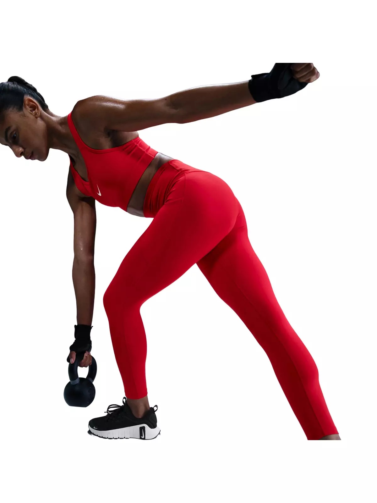 Women's One High-Waisted 7/8 Leggings with Pockets - Red - 2