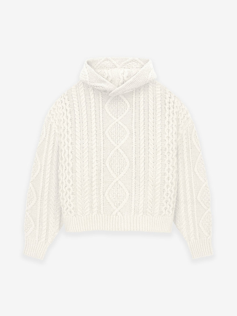 Cable Knit Hoodie - 1