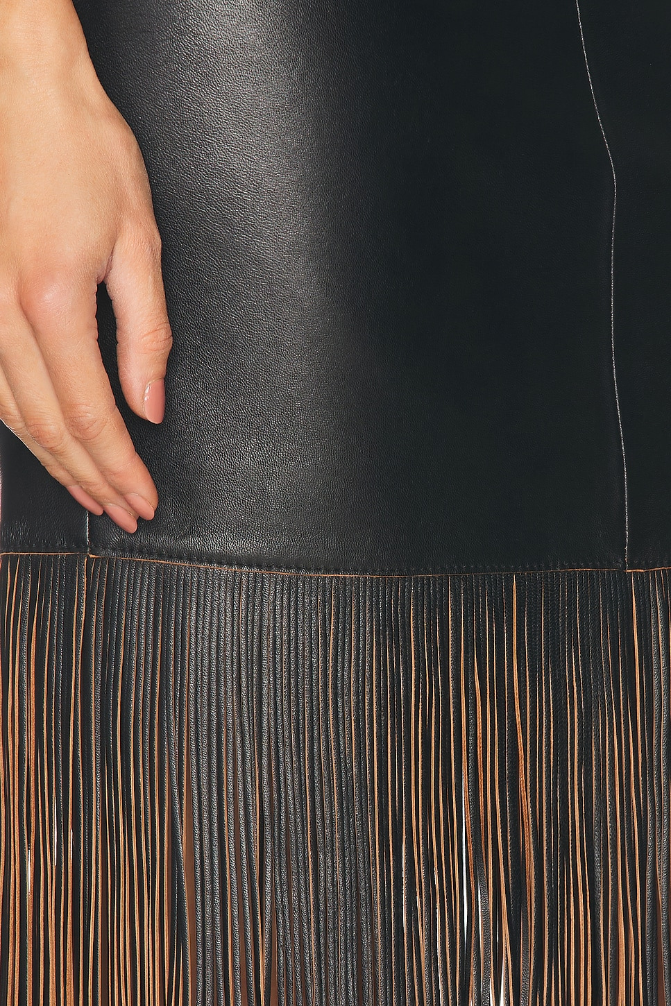 Fringe Leather Skirt - 6