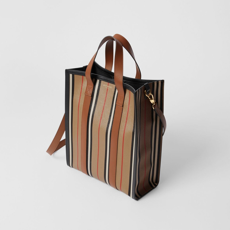 Small Icon Stripe E-canvas Portrait Tote Bag 3