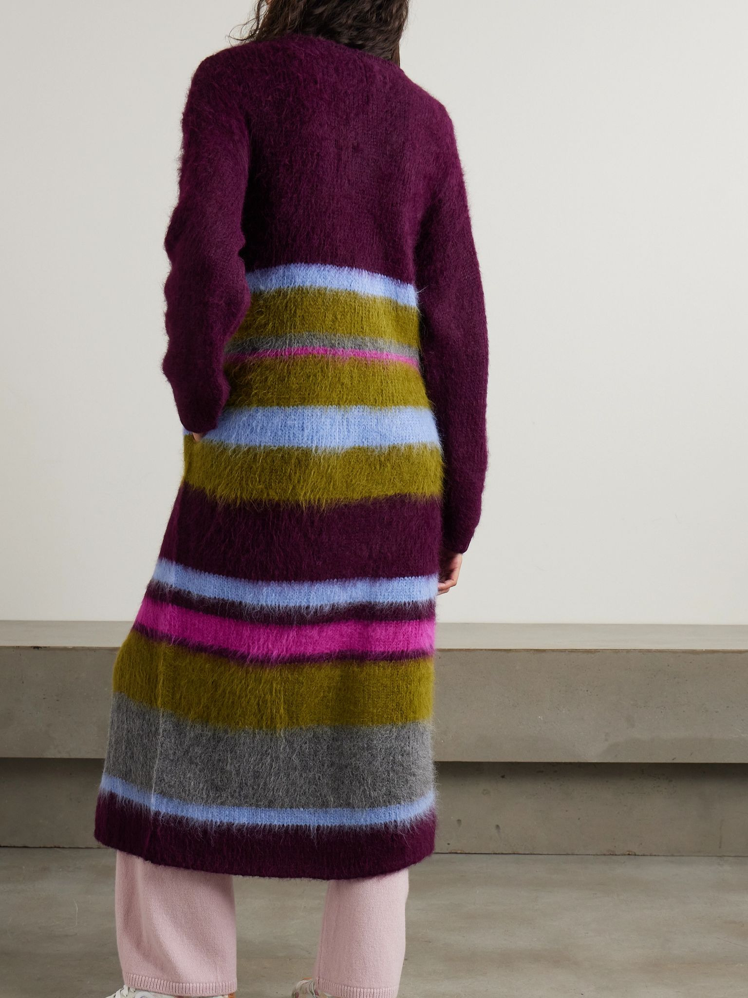 Thistle striped alpaca-blend cardigan Purple - 3