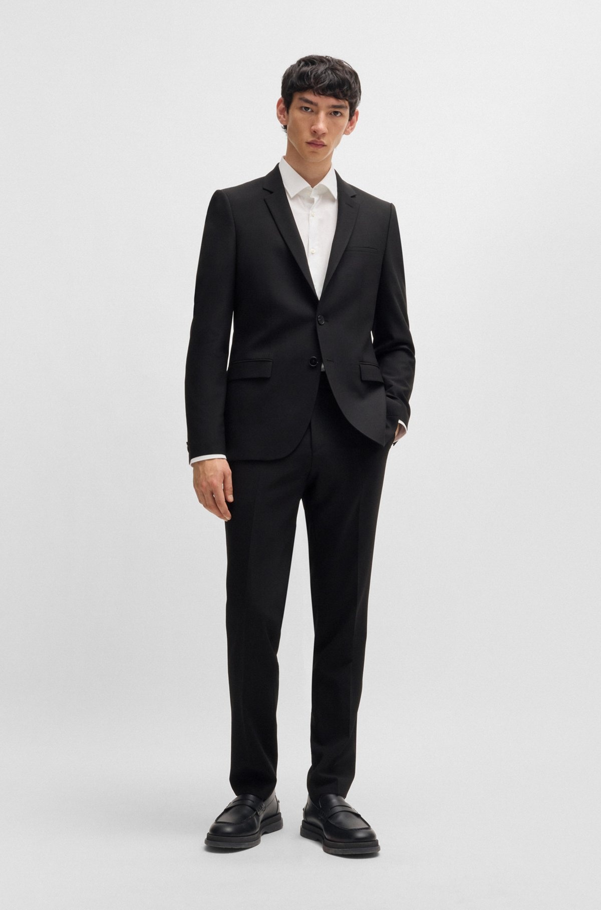 SLIM-FIT TROUSERS IN PERFORMANCE-STRETCH WOOL - 3