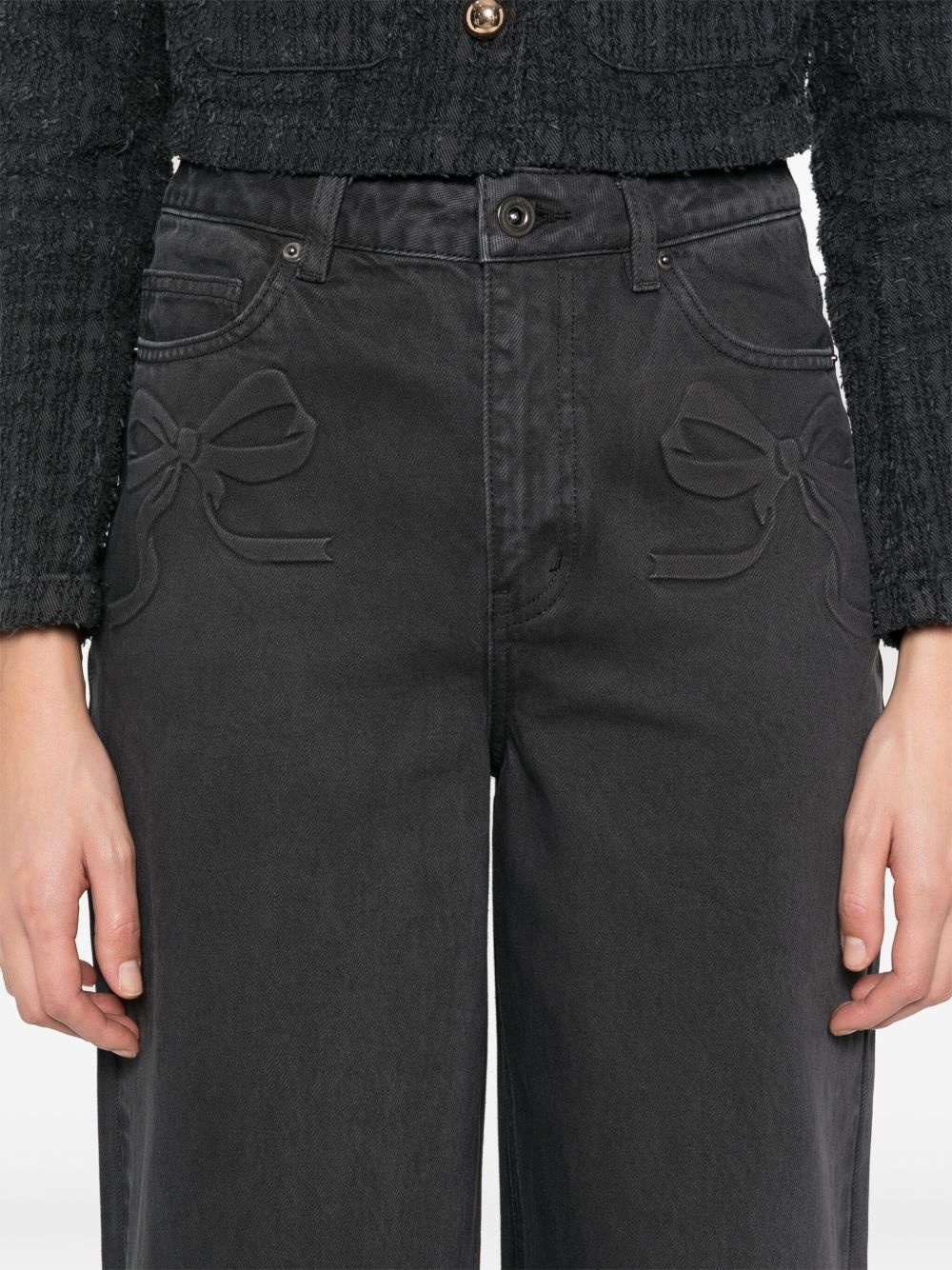 self-portrait bow-motif jeans | REVERSIBLE