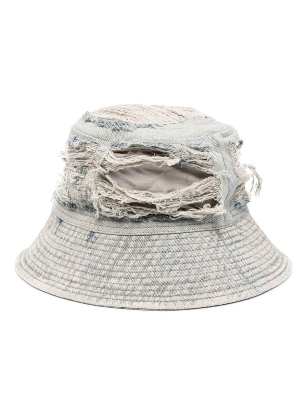 distressed denim bucket hat - 1