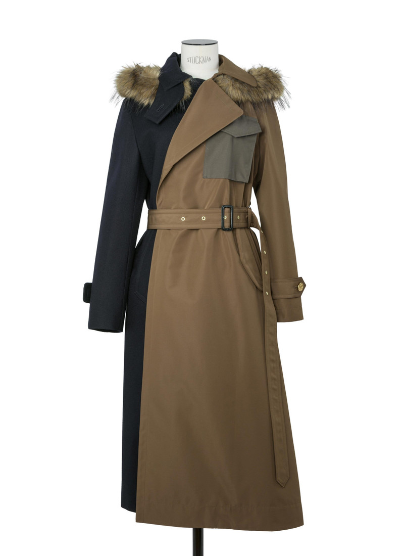 Wool Flannel x Taffeta Bonding Coat - 1