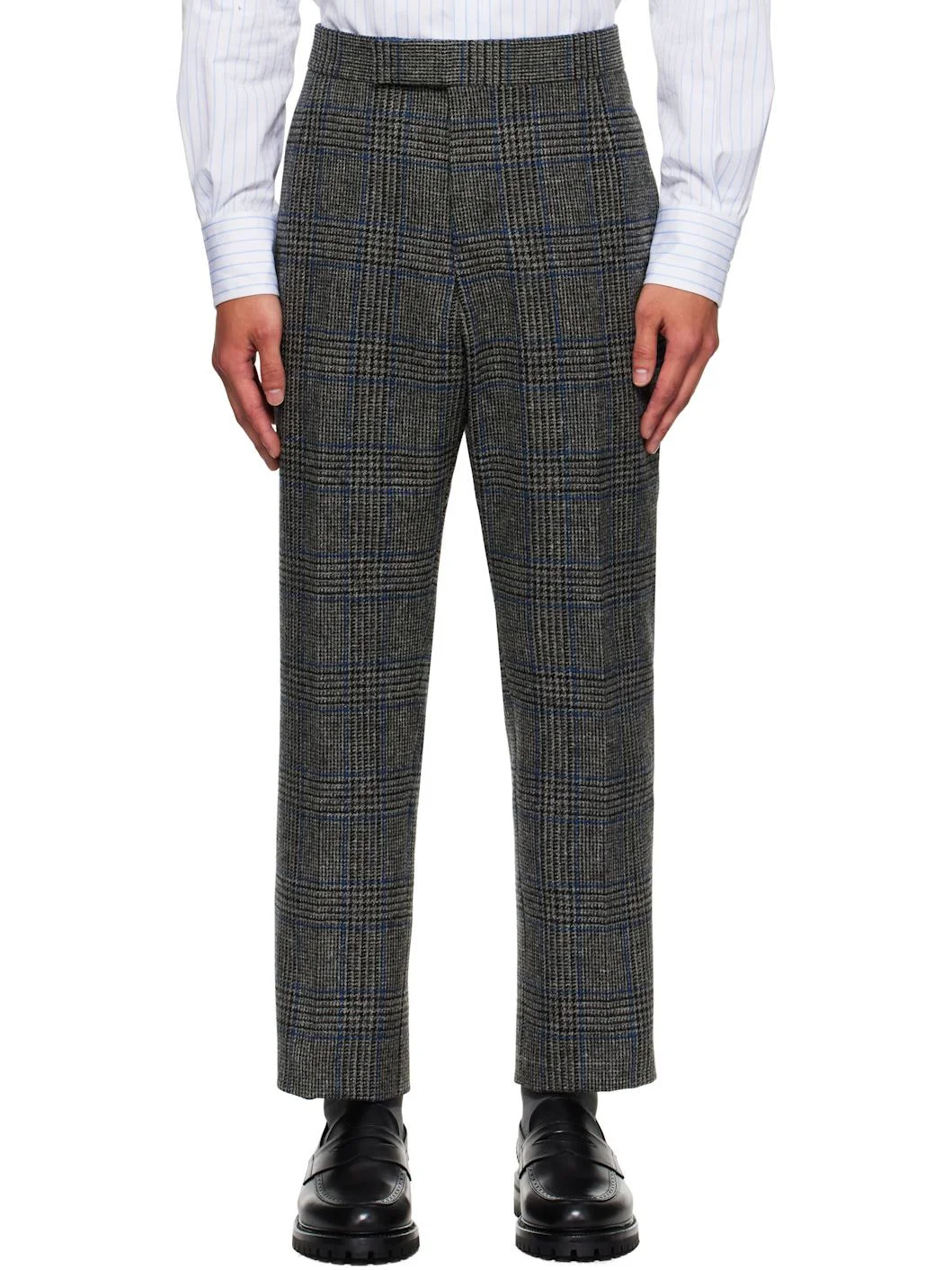Gray Prince of Wales Hunting Tweed Trousers - 1