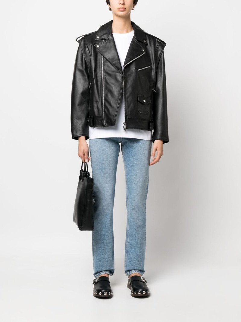 armarium off-centre zip leather jacket outlook
