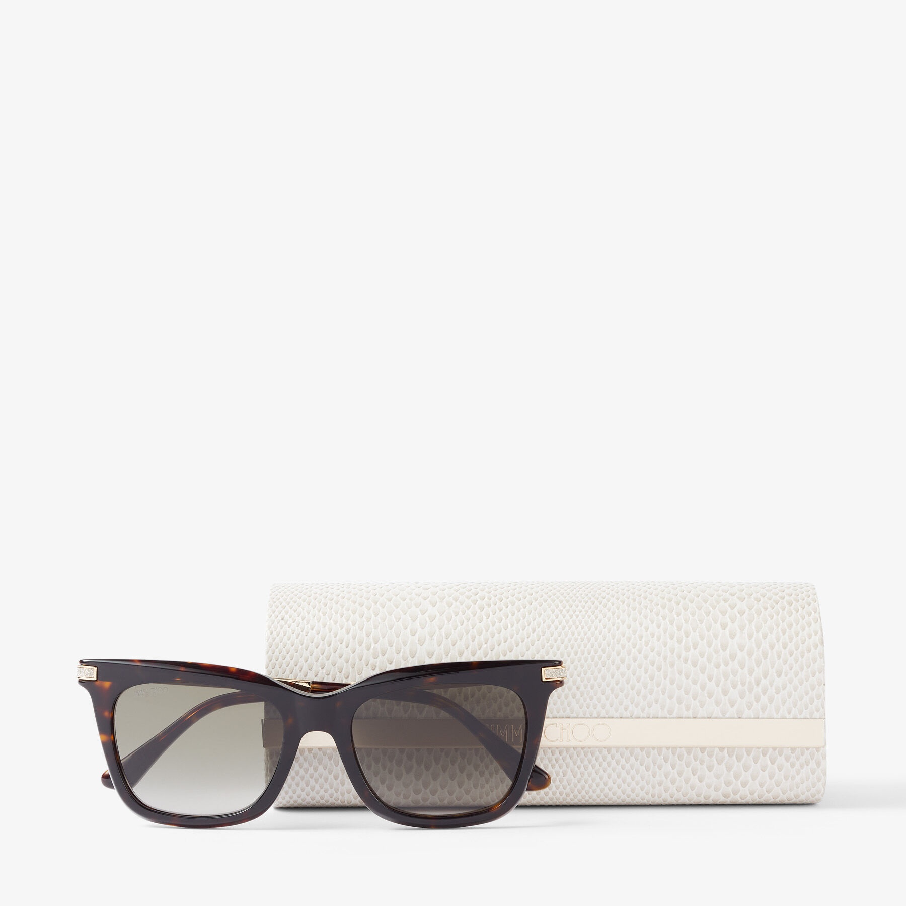 Olye/s 52
Brown Havana Square-Frame Sunglasses with Glitter - 4