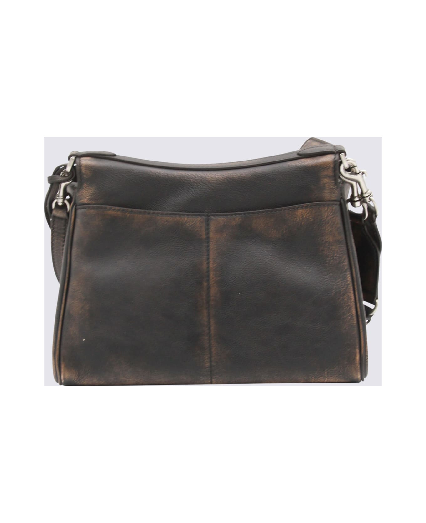 Dark Brown Leather Rodeo Small Shoulder Bag - 3