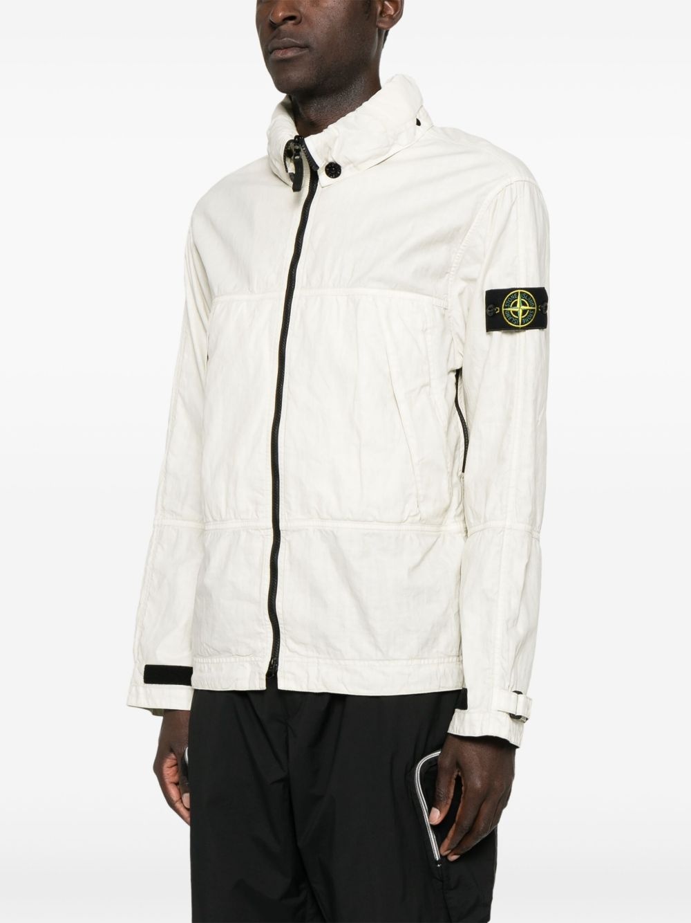 plated-ovd raw-linen jacket - 3