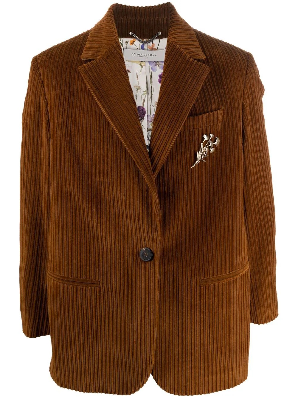 single-breasted corduroy blazer - 1