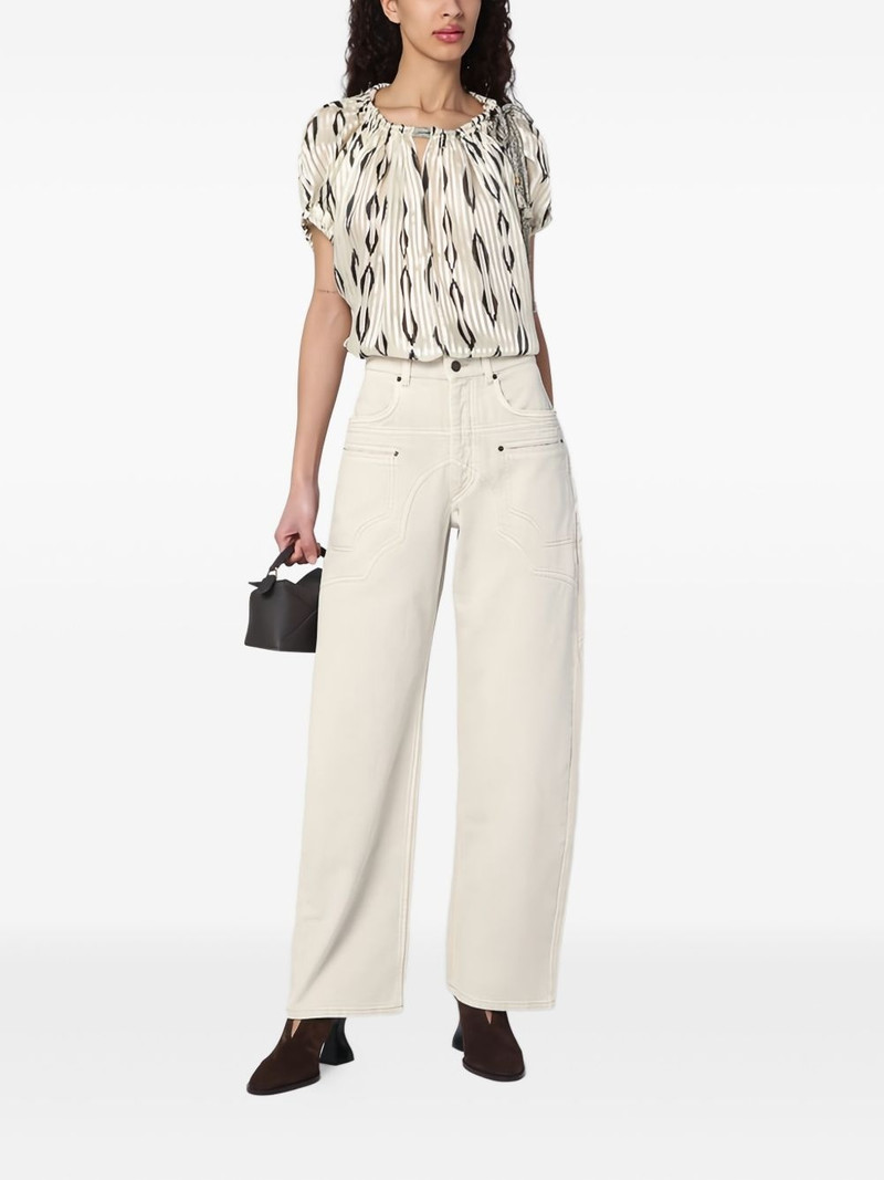 Isabel Marant graphic-pattern pleated blouse outlook