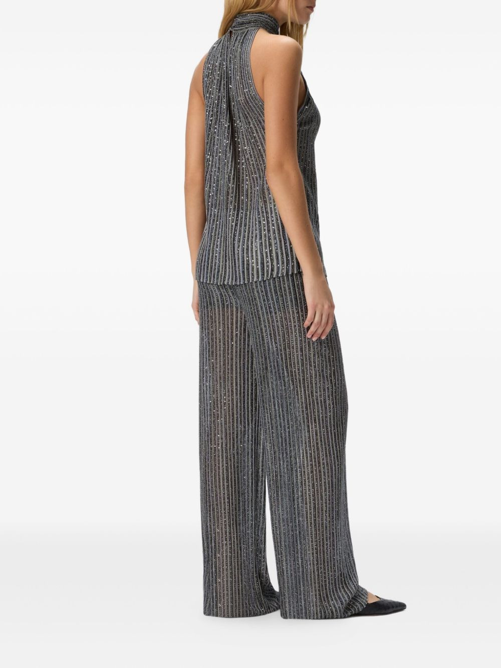 sequin-striped trousers - 3