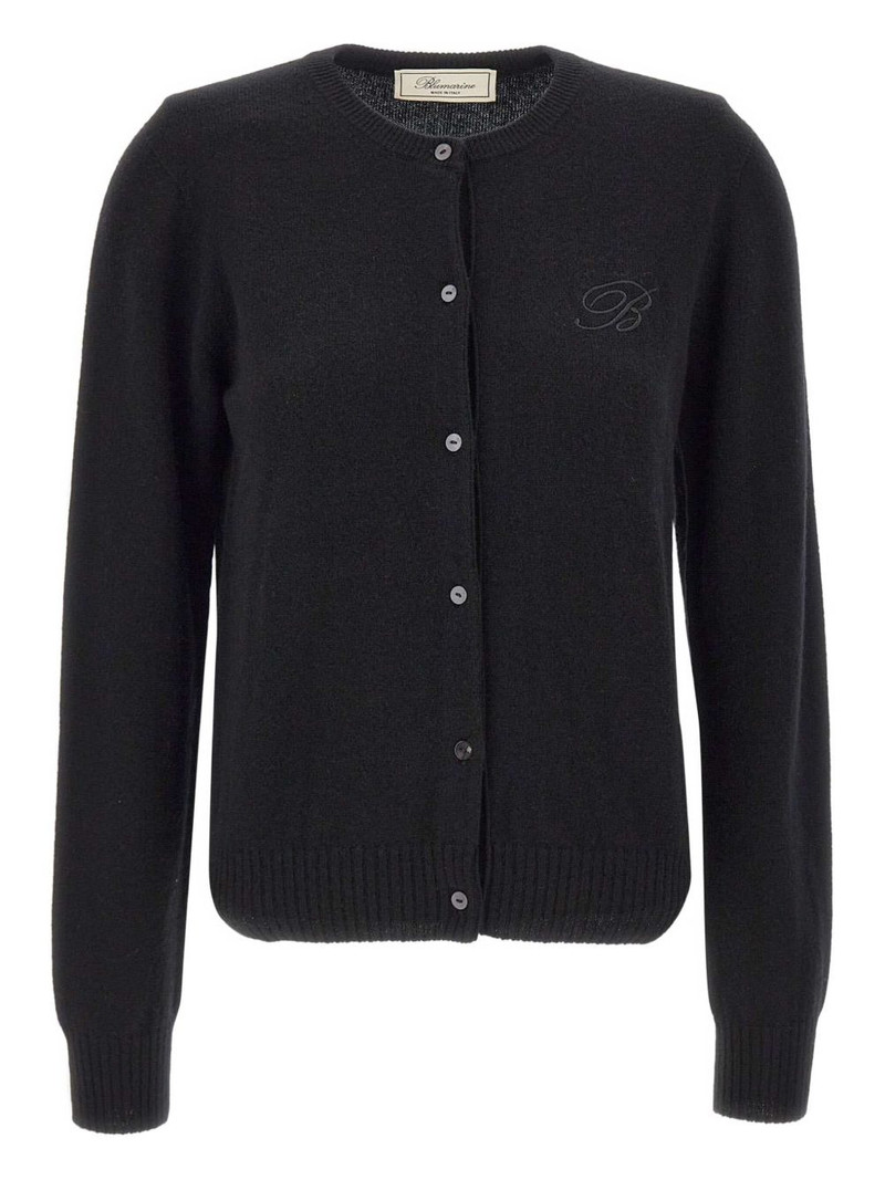 embroidered logo button cardigan 1