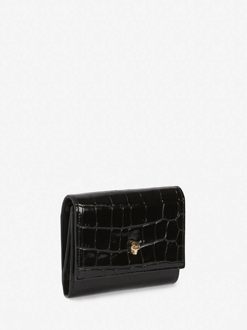 Alexander McQueen Women's Trifold Wallet in Black outlook